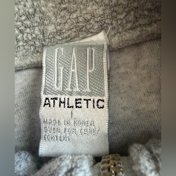 🩶🏃🏻‍♀️🧘🏻‍♀️GAP ATHLETIC Gray Fleece Zip Sweatshirt Top - Picture 6 of 6